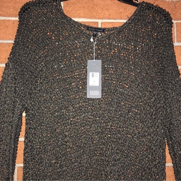 Bronze NEW WITH TAG ELIEEN FISHER🧚🏽KNOTTED OPEN TWIST TOP🧚🏽Size Medium - Picture 4 of 8